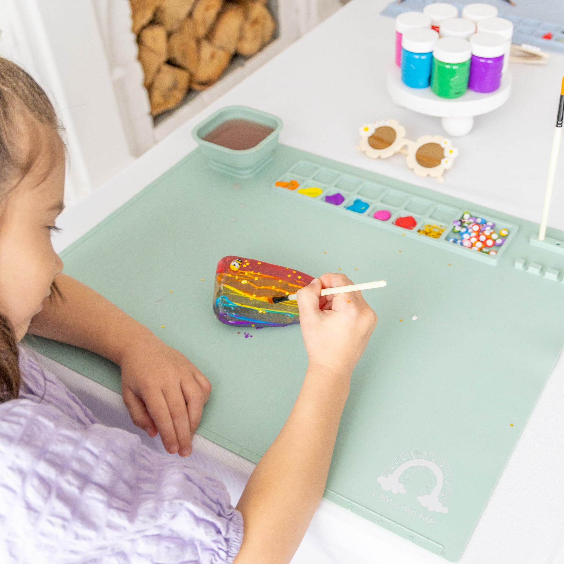 Elatam Creations Blue Silicone Painting Mat for Kids (Ages 4-12